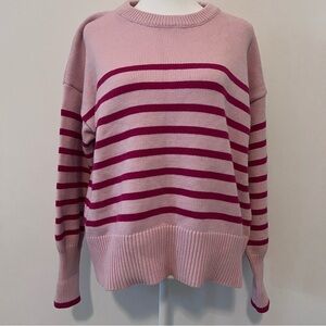 Philosophy Two-Tone Powder Pastel Pink Striped Knit Crewneck Sweater |Size XL|